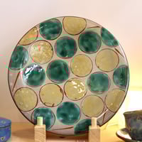 傑作品! 山田 真萬 - 大皿　やちむん 作家物 飾り皿 工芸品 沖縄 沖縄 やちむん ギャラリー山田 山田真萬さん 大皿 尺皿 送料無料