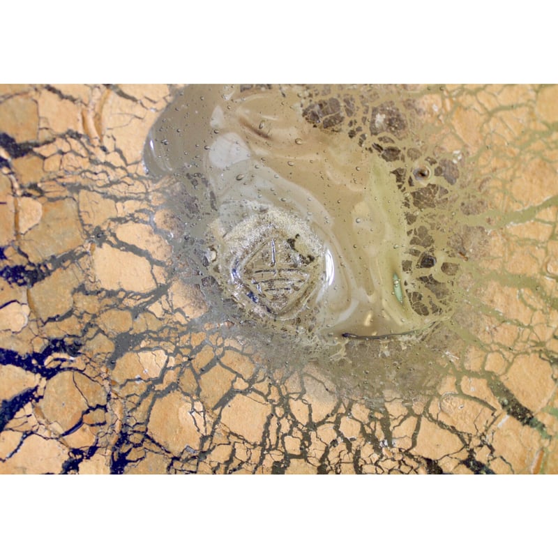 オリジナル 沖縄 琉球ガラス 稲嶺盛吉氏 土紋ワインクーラー宙吹き