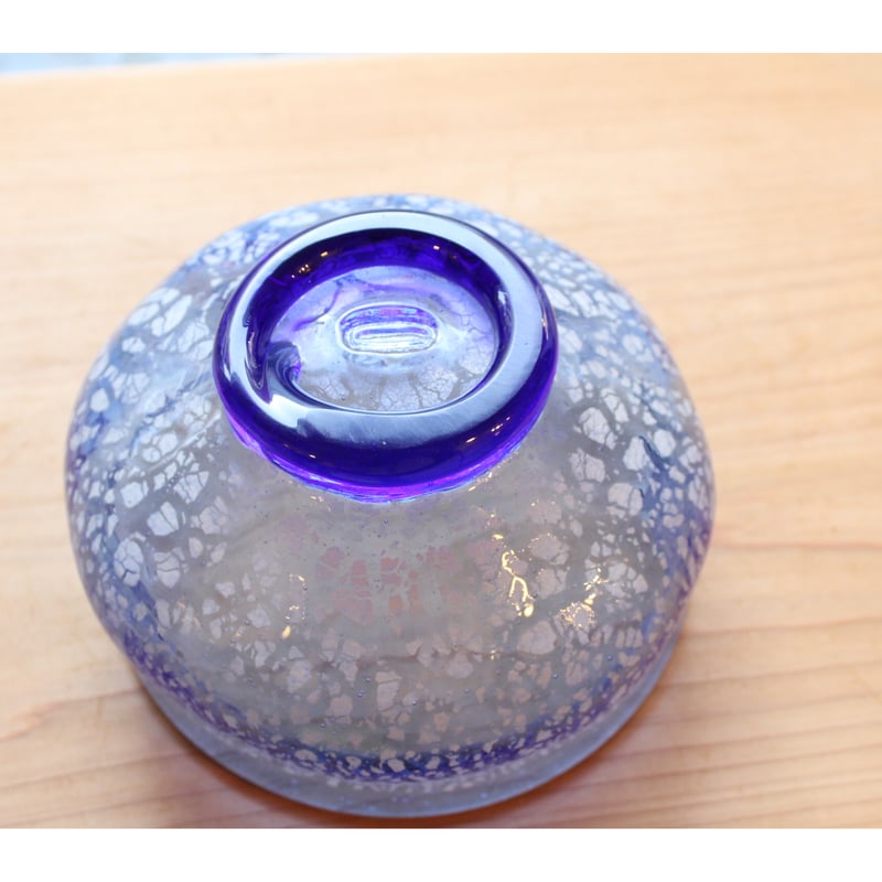 沖縄 琉球ガラス 稲嶺盛一郎さん 冷抹茶茶碗 宙吹きガラス工房虹≪耐熱