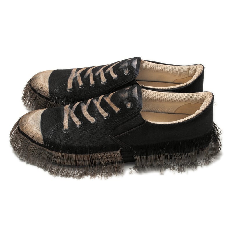 DOUBLET/ PHOTO PRINTED FRINGE EMBROIDERY SNEAKE