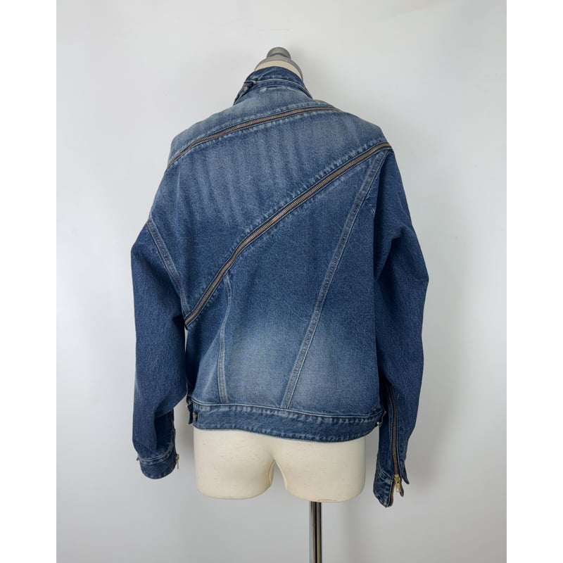 DOUBLET /FILLETED ZIP DENIM JACKET | glitter O