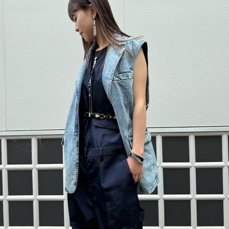 TOGA TOO / DENIM SLEEVELESS JACKET | glitter