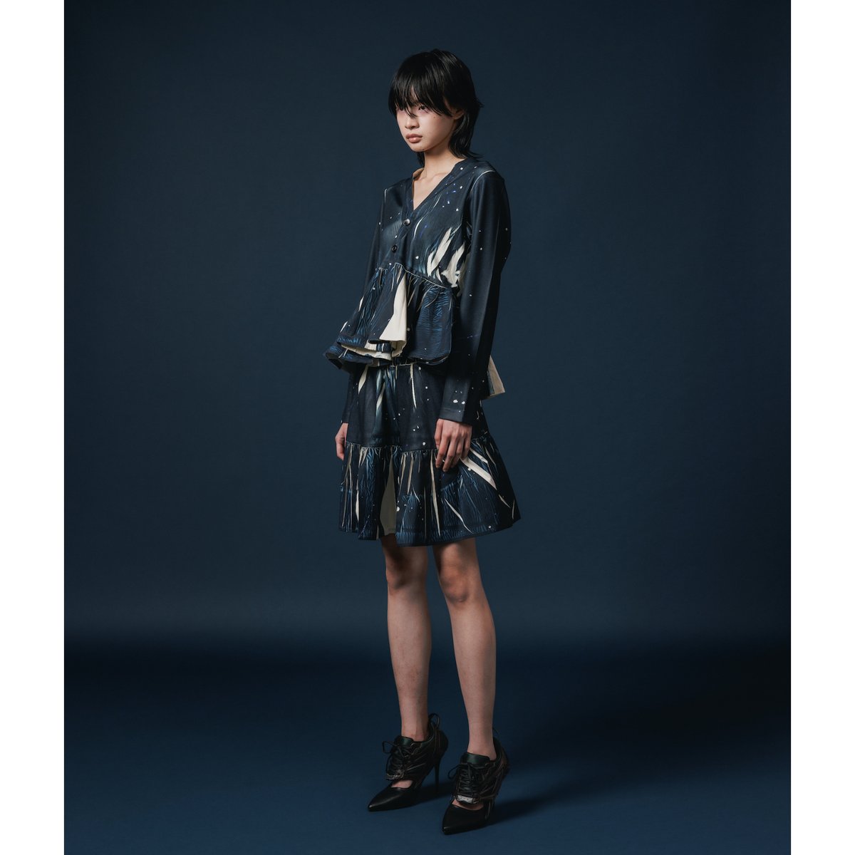 NONTOKYO / DIRECT PRINT RIB GATHER CARDIGAN | g