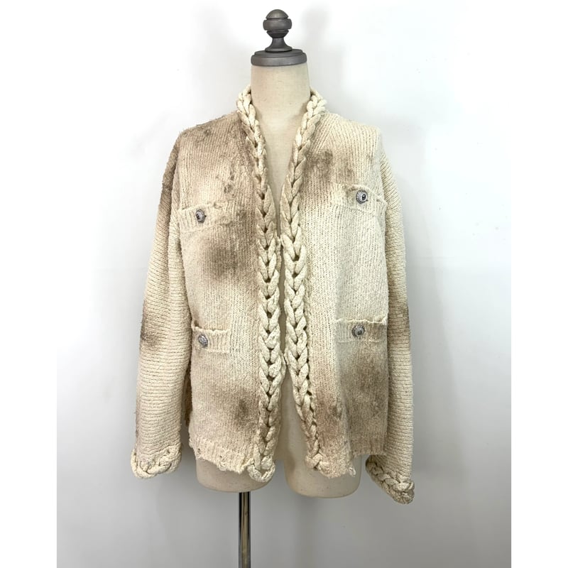 DOUBLET / CHAINED SLASH KNIT CARDIGAN | glitter