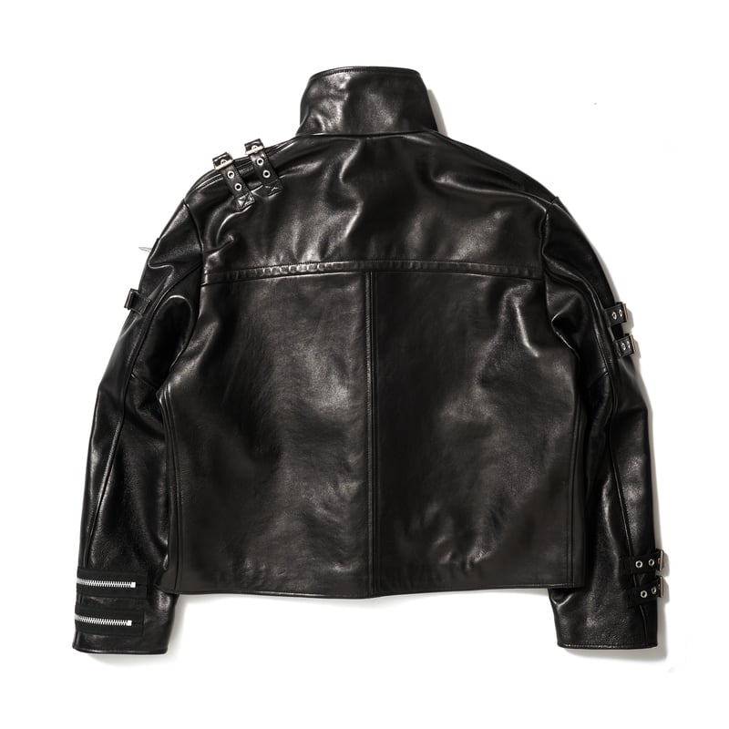 ジャケット・アウター doublet BUCKLE OVERLOAD LEATHER JACKET doublet Buckle Overlord Leather Jacket （Black） - Osaka
