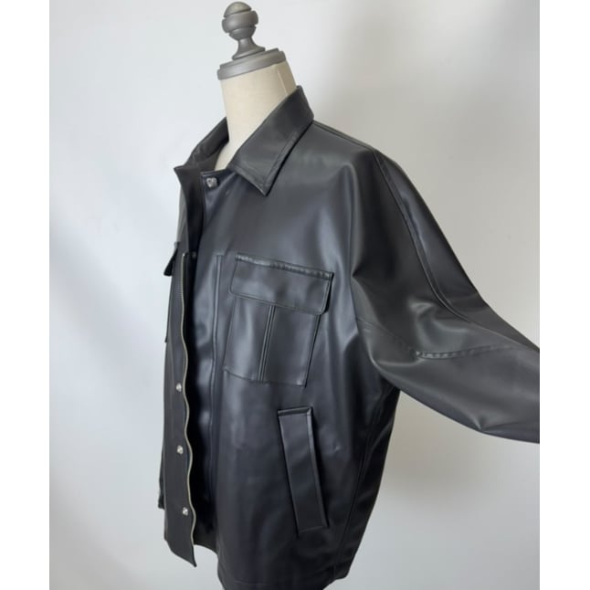 TOGA TOO/Leather shirt blouson | glitter ONLIN
