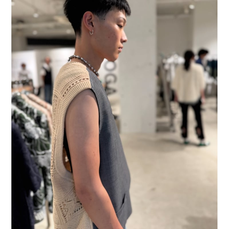 TOGA virilis/ Polyester wool vest | glitter ON