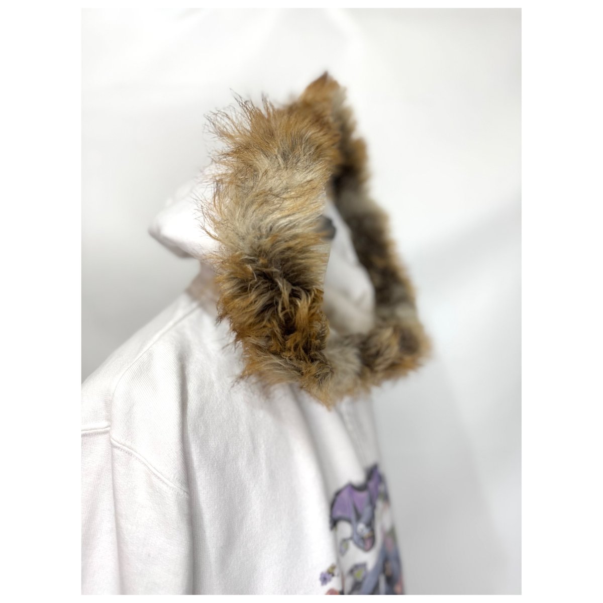 DOUBLET /FURRY COLLAR ZIP-UP HOODIE | glitter