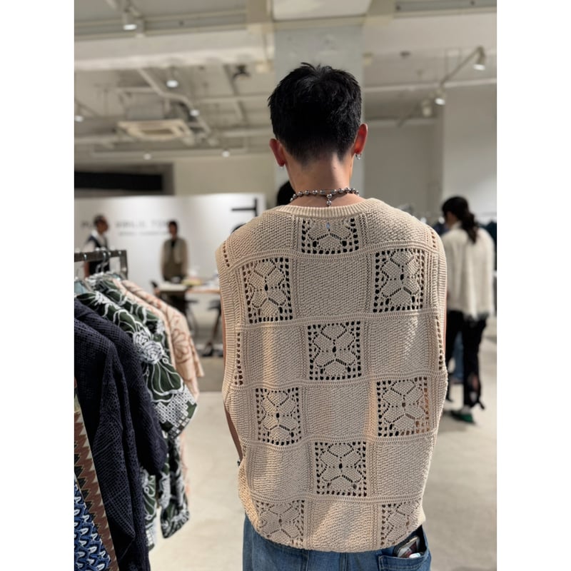 TOGA virilis/ Polyester wool vest | glitter ON