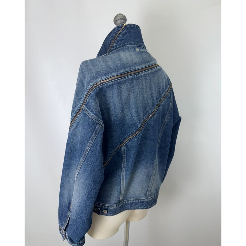 DOUBLET /FILLETED ZIP DENIM JACKET | glitter O