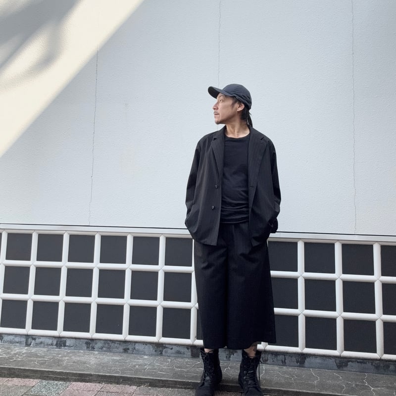 straightline ブラックデニムパンツ　MIKADO HARKA着用 LADMUSICIAN / T/W POPLIN PINSTRIPE CROPPED HAKA