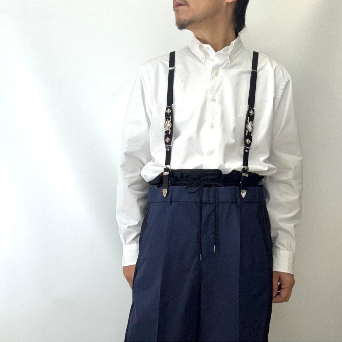 toga メタル　サスペンダー TOGA TOO / Metal leather suspenders | glitter