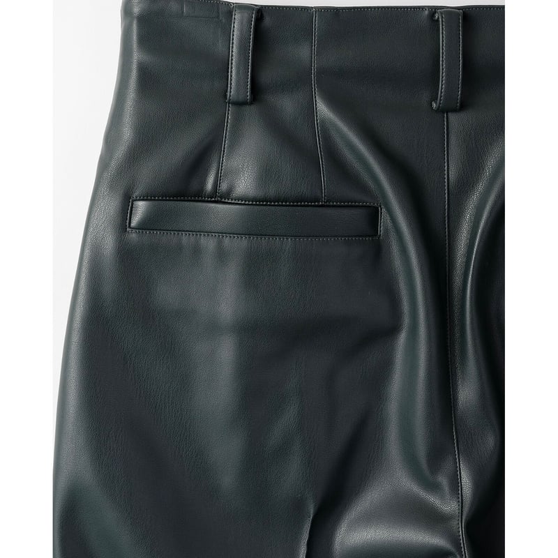 murral / Vegan leather flared trousers (DEEP G 