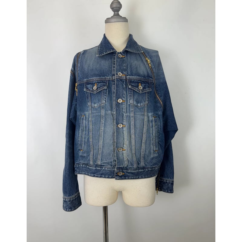 DOUBLET /FILLETED ZIP DENIM JACKET | glitter O