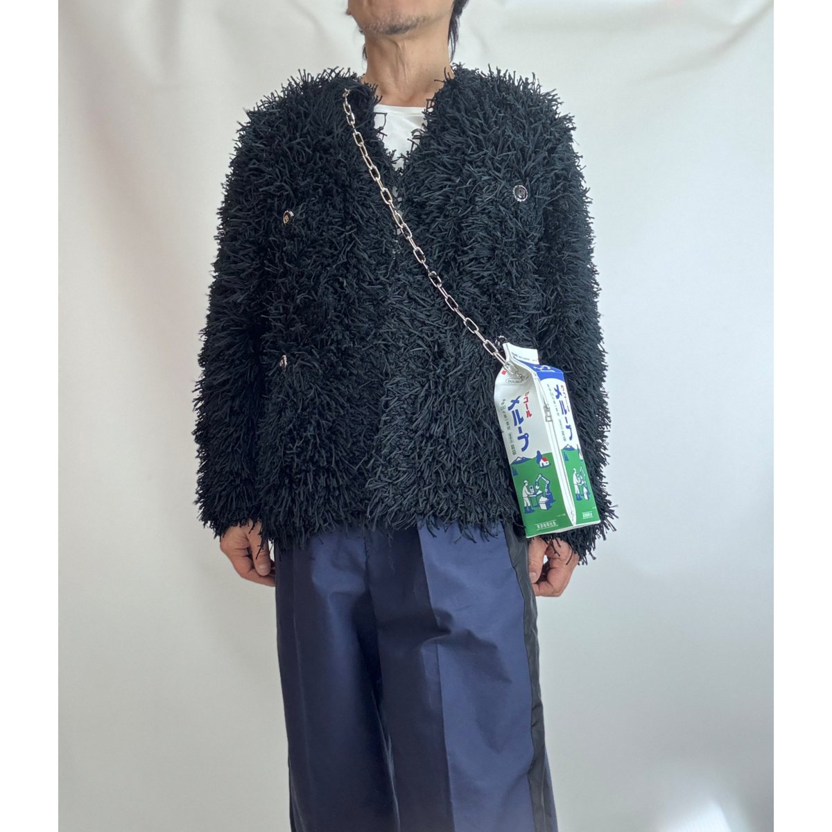 Doublet カーディガン DOUBLET / STRAW TWEED KNIT CARDIGAN | glitter