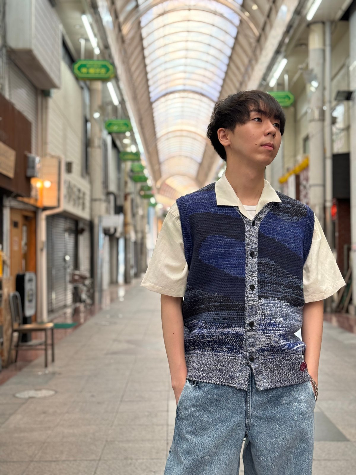 TOGA TOO / Jacquard knit vest | glitter ONLIN
