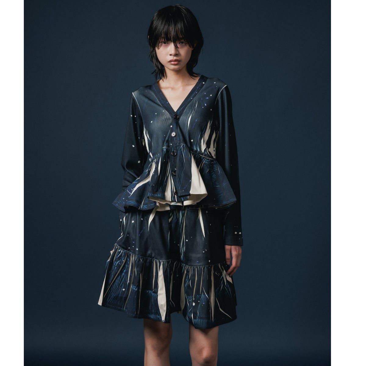 NONTOKYO / DIRECT PRINT RIB GATHER CARDIGAN | g