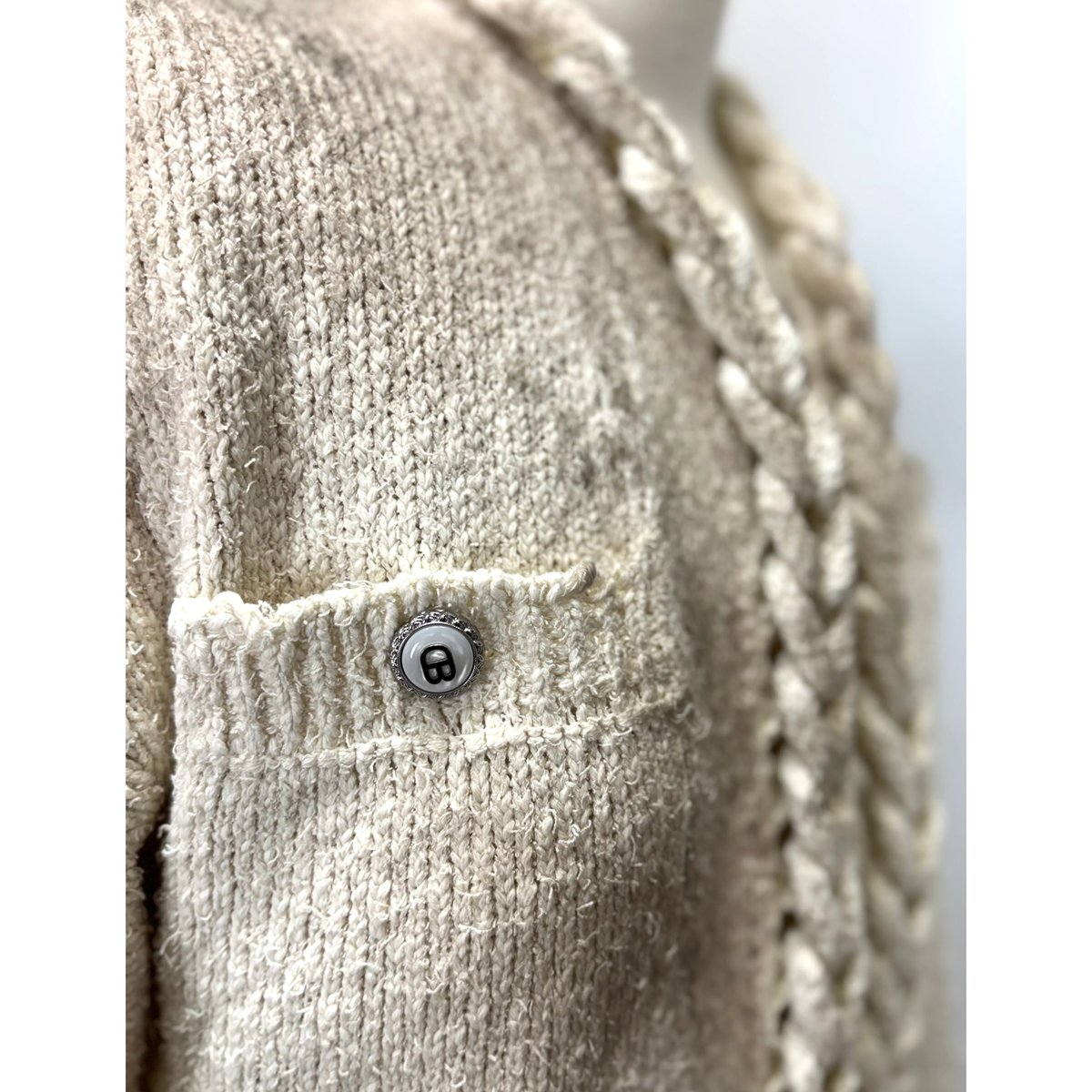 DOUBLET / CHAINED SLASH KNIT CARDIGAN | glitter