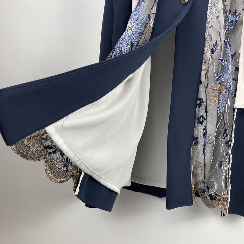 murral Framed flower lace dress - navy