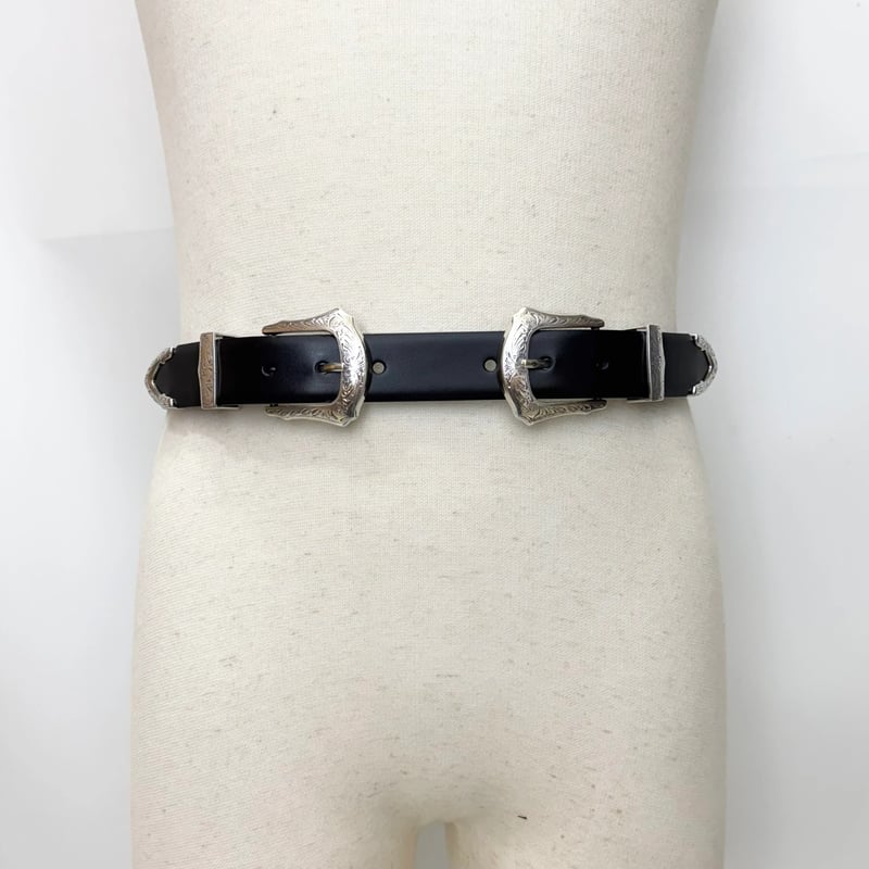 TOGA TOO / Double buckle wide belt | glitter
