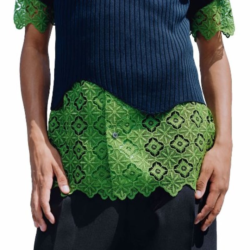 TOGA virilis /LACE S/S SHIRT | glitter ONLIN