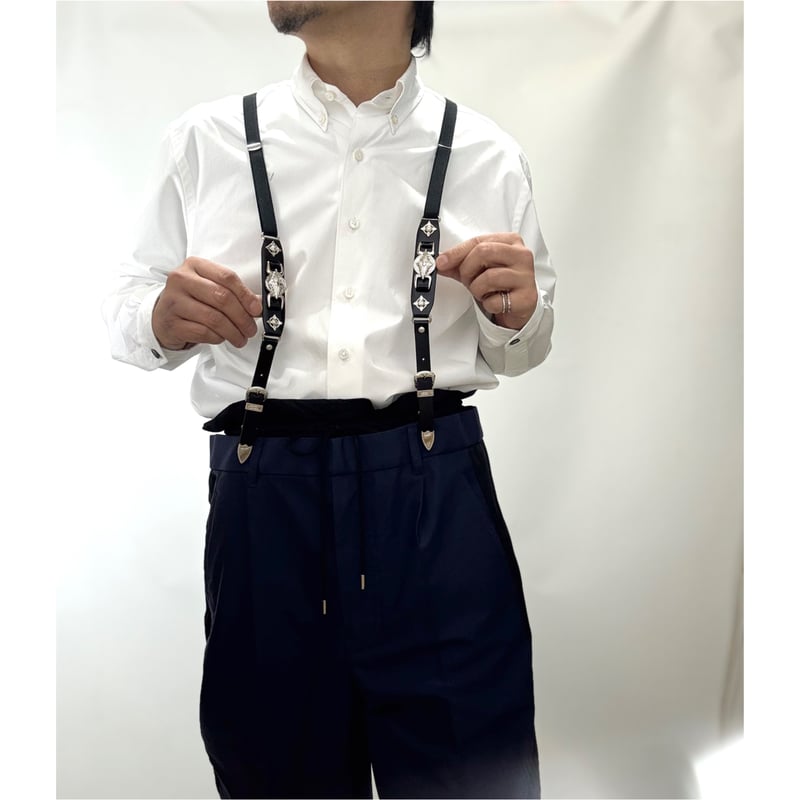 toga メタル　サスペンダー TOGA TOO / Metal leather suspenders | glitter
