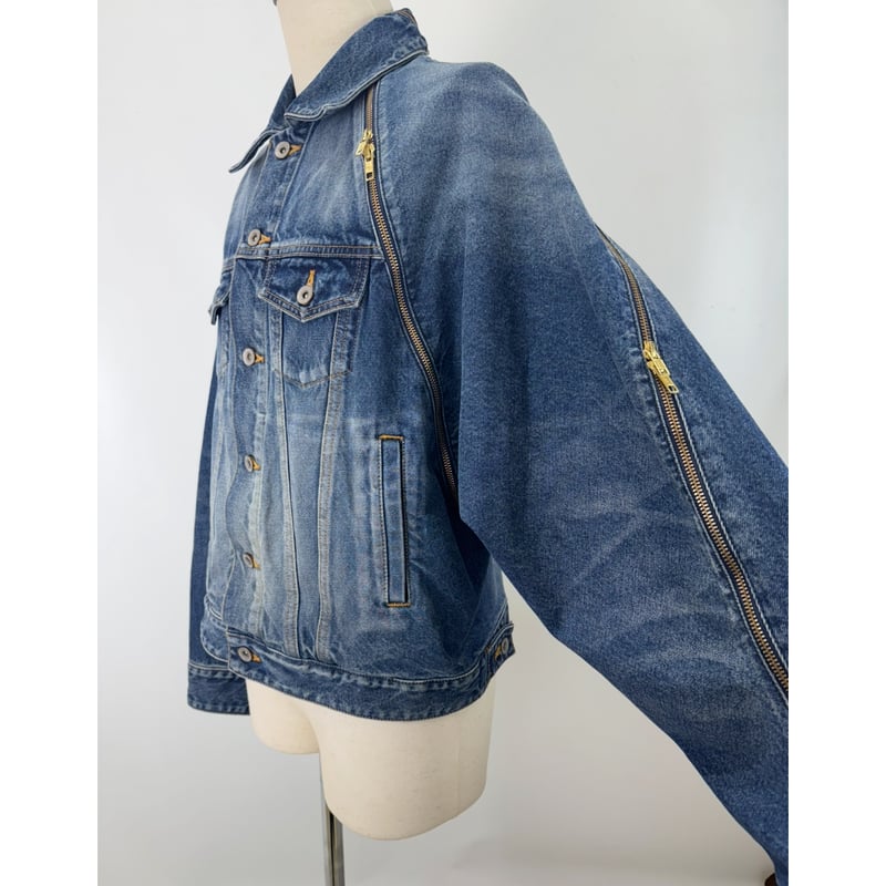 DOUBLET /FILLETED ZIP DENIM JACKET | glitter O