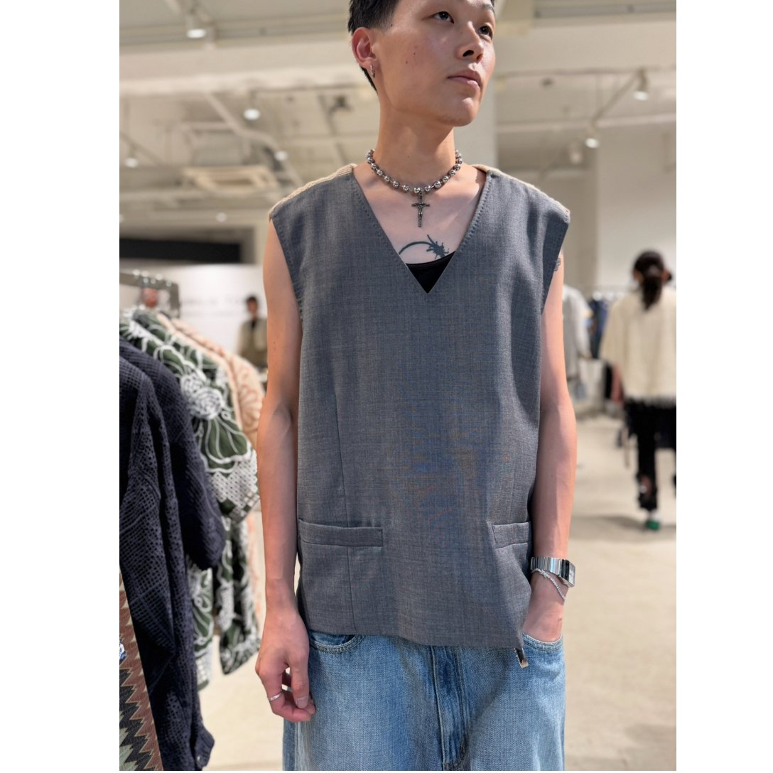 TOGA virilis/ Polyester wool vest | glitter ON