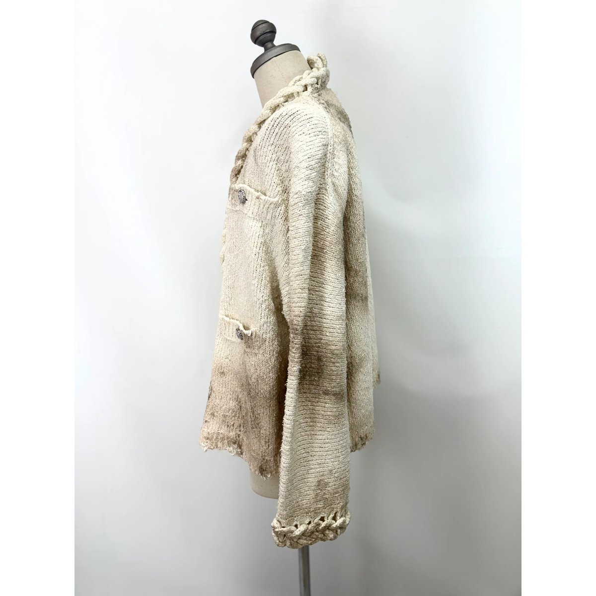 DOUBLET / CHAINED SLASH KNIT CARDIGAN | glitter