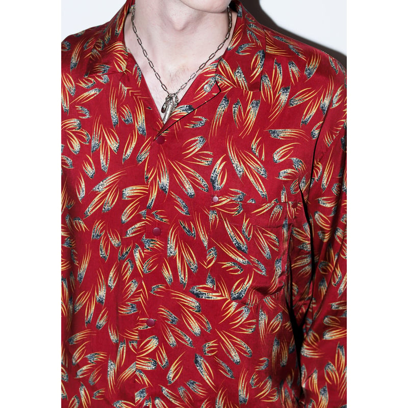 TOGA virilis/Inner print shirts /dark red | gli...