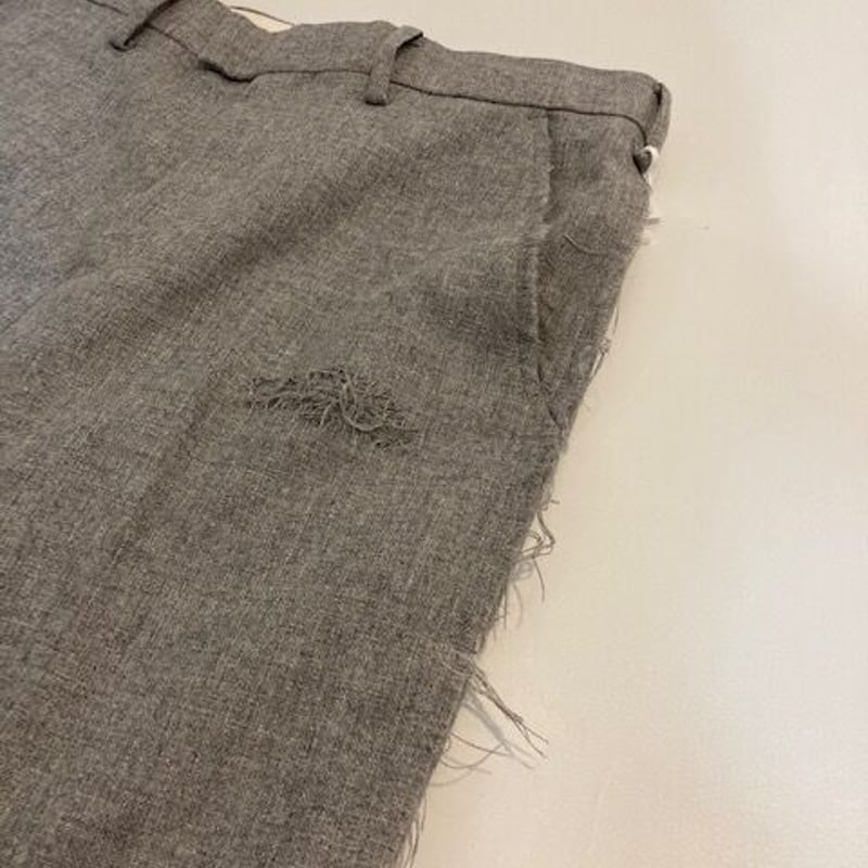 DOUBLET /RECYCL WOOL DAMAGED TROUSERS | glitter...