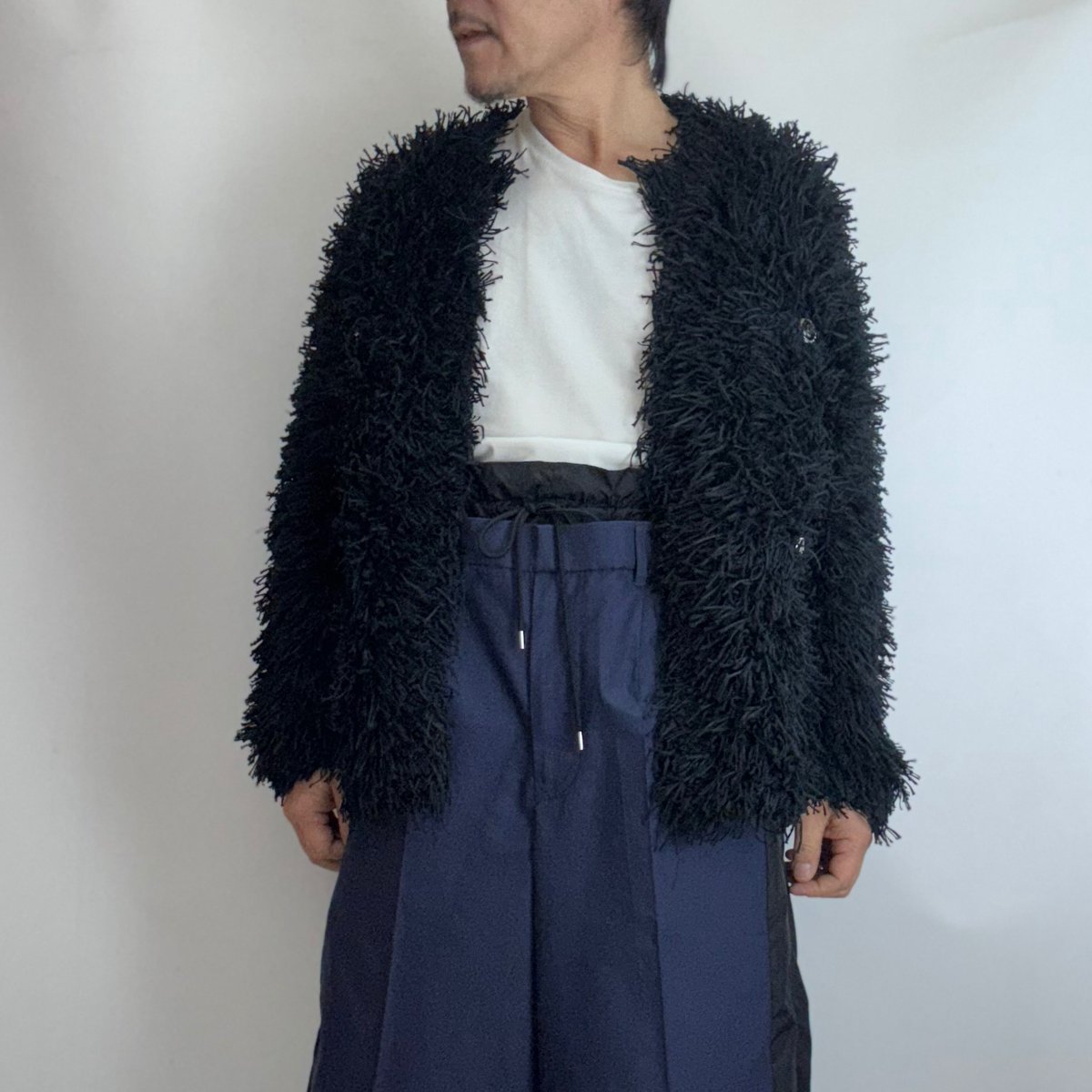 DOUBLET / STRAW TWEED KNIT CARDIGAN | glitter