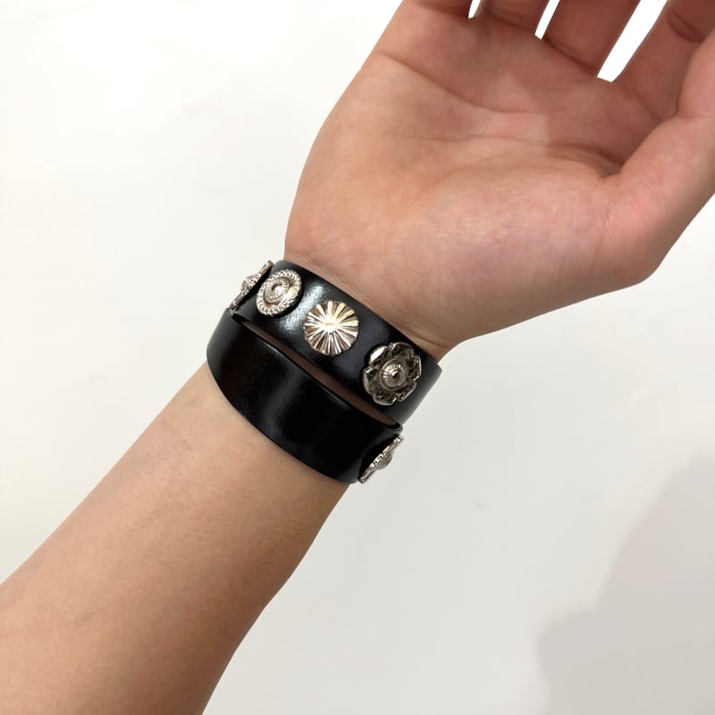 TOGA TOO /Double Leather Bangle | glitter ONL