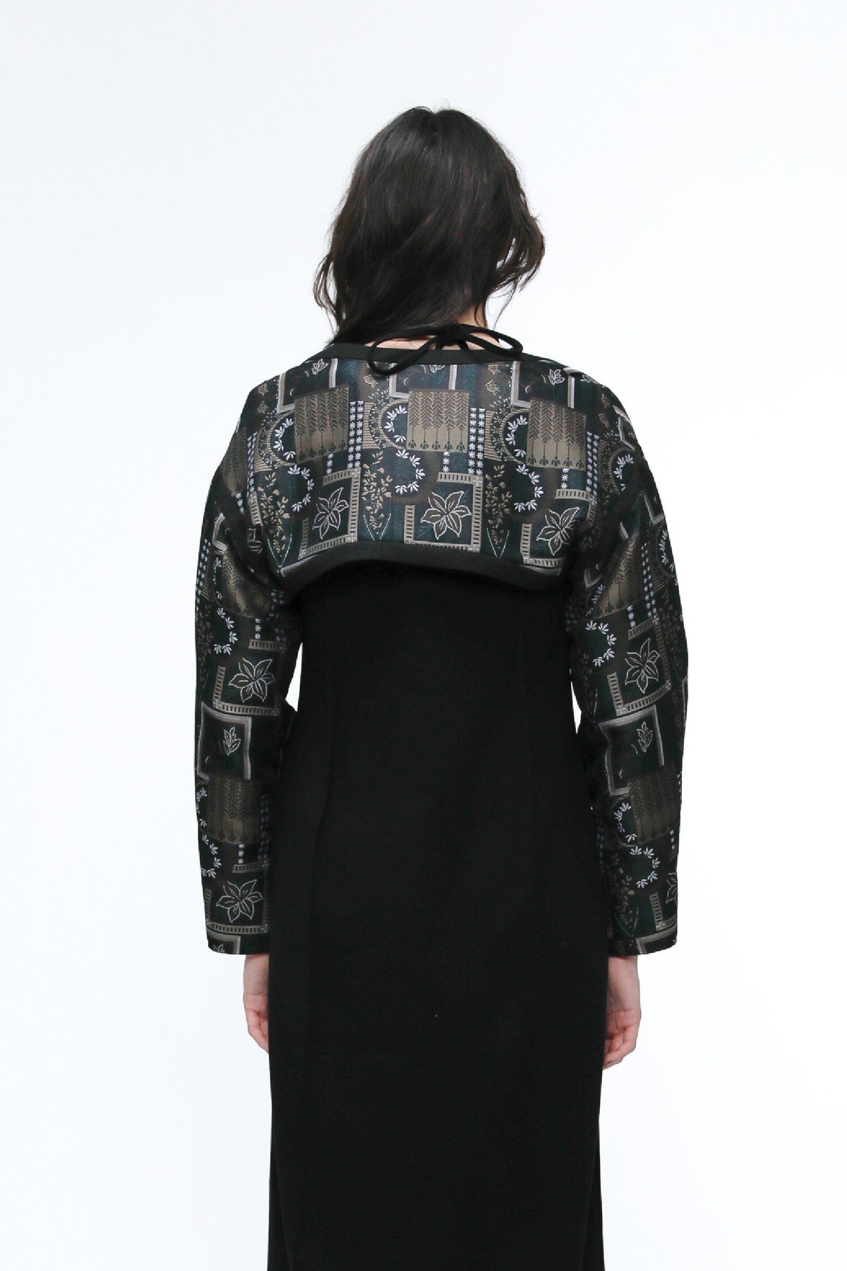 murral /Landscape jacquard bolero (Black) | gli...