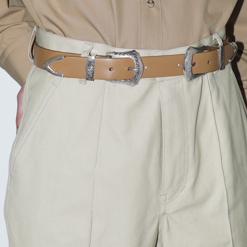 TOGA TOO / Double buckle wide belt | glitter