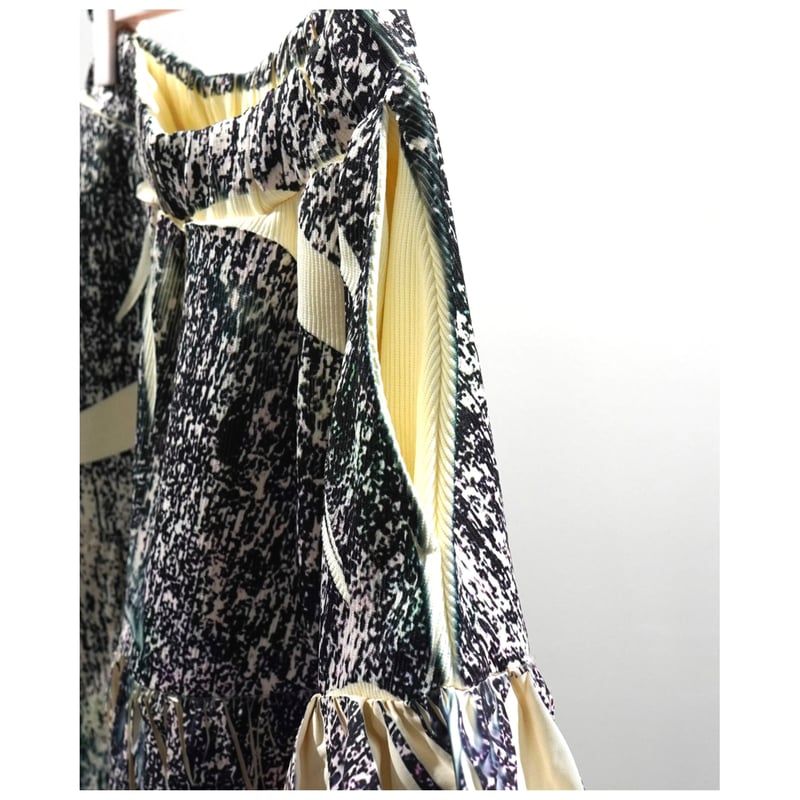 NONTOKYO / DIRECT PRINT RIB GATHER LONG SKIRT |