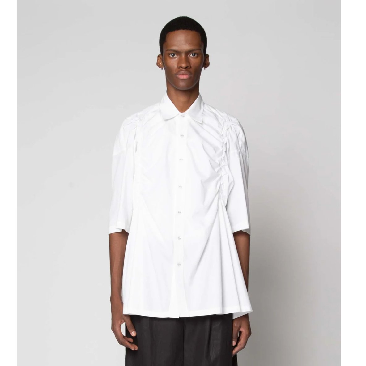 ポジャギ　127×67 オフホワイト　No.198 YOSHIO KUBO / YKS25205 CRASH SIDE S/S SHIRT | g