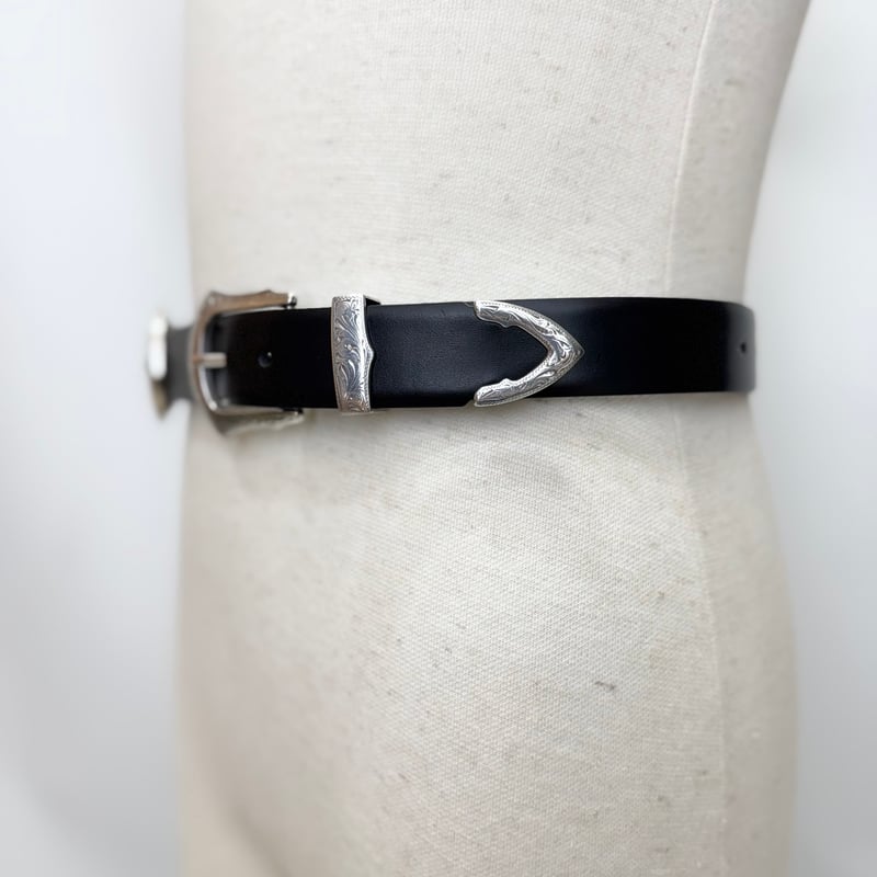 TOGA TOO / Double buckle wide belt | glitter