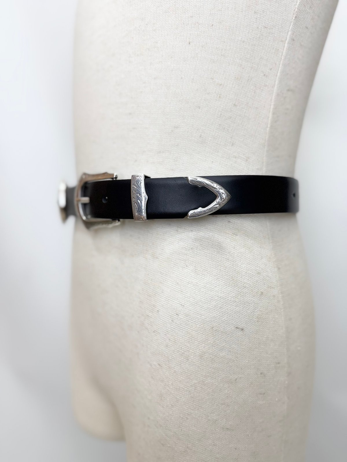 TOGA TOO / Double buckle wide belt | glitter