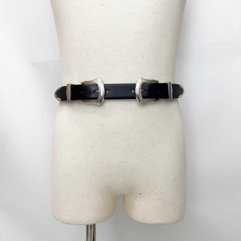 TOGA TOO / Double buckle wide belt | glitter