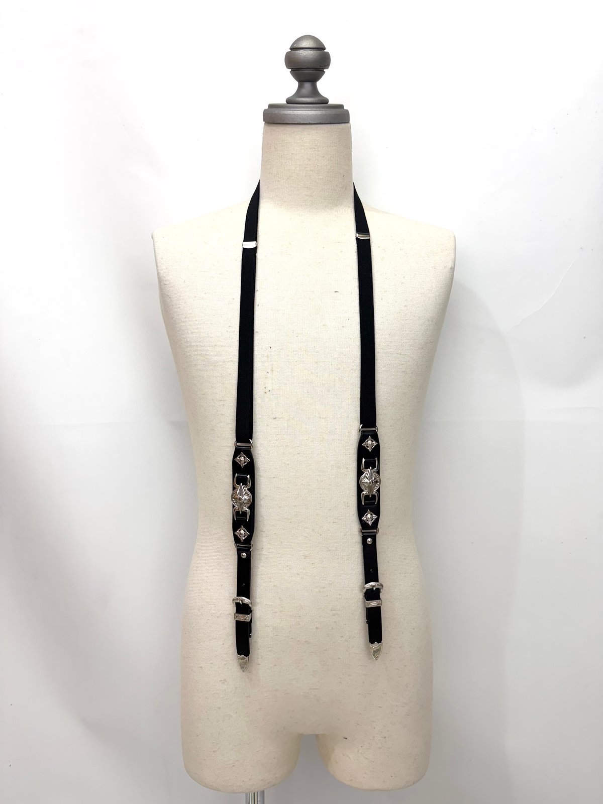 TOGA TOO / Metal leather suspenders | glitter