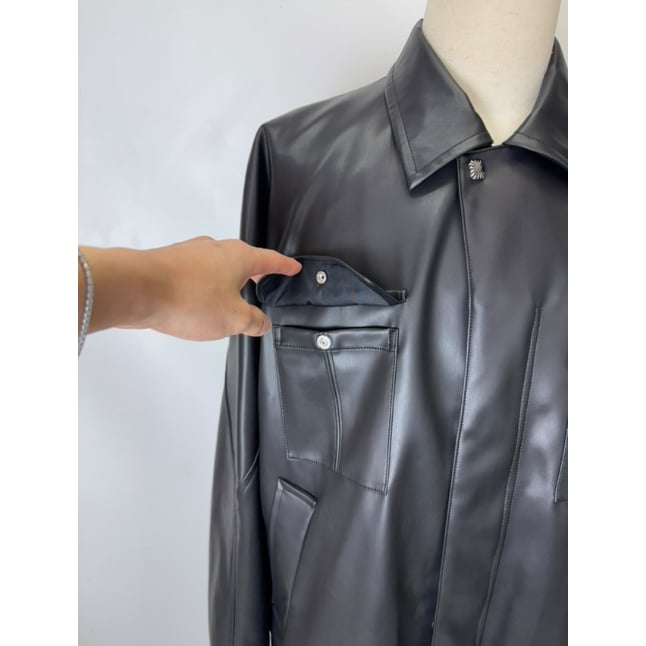 TOGA TOO/Leather shirt blouson | glitter ONLIN