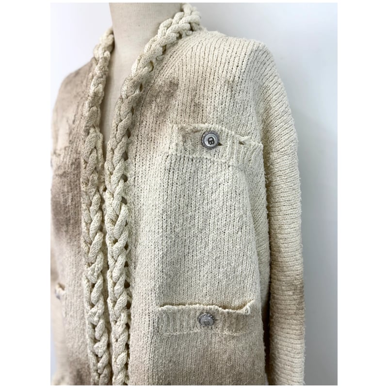 DOUBLET / CHAINED SLASH KNIT CARDIGAN | glitter