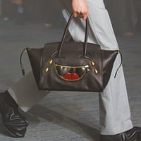 DOUBLET /  LAUGHING EMOJI LEATHER BAG