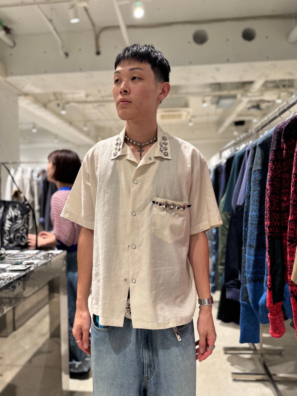 TOGA TOO / PLAIN WEAVE METAL S/S SHIRTS | glitt