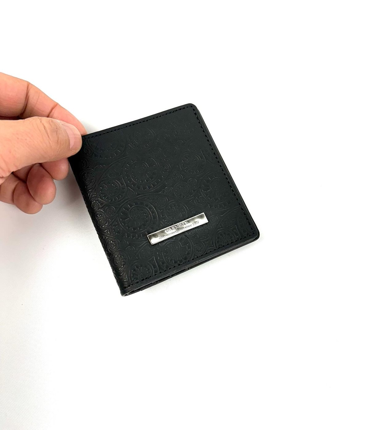 小物 GARNI Vine Pattern Three Fold Wallet GARNI - Vine Pattern Three Fold Wallet / ブラック | Tempt