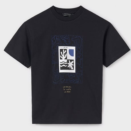 〈mayoral〉print t-shirt (black) ※JUNIOR