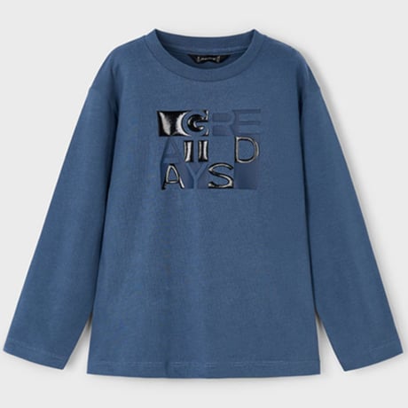 〈mayoral〉 Logo print long sleeve T-shirt (blue) ※KIDS