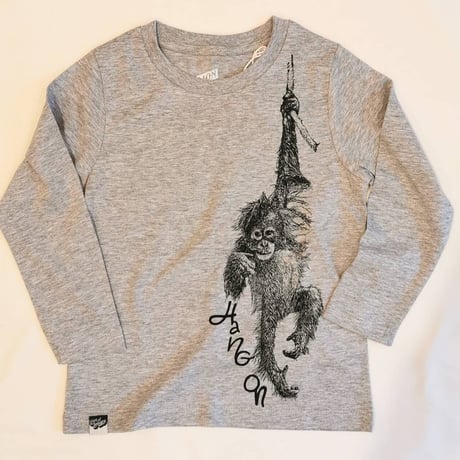 〈LION of LEISURE〉"Orangutan" long sleeve t-shirts (Light gray) ※KIDS