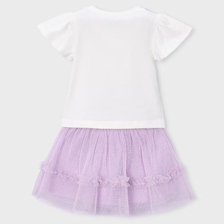 〈mayoral〉T-shirt and tulle skirt set (purple) ※KIDS